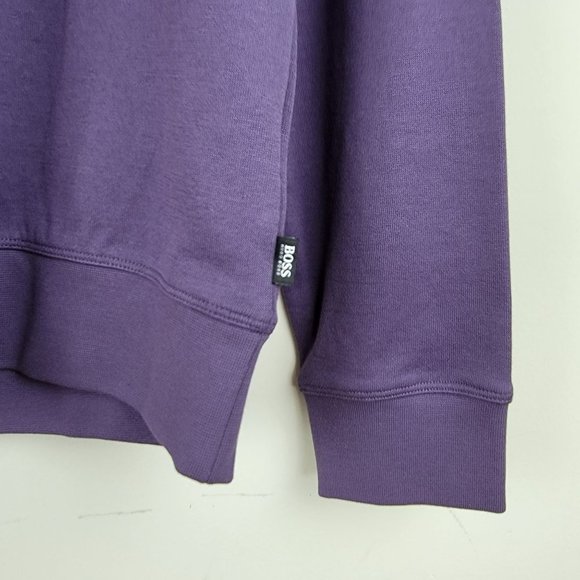 Hugo Boss Sidney Purple Black Quarter Zip Long Sleeves Pullover Sweatshirt M - Picture 8 of 16